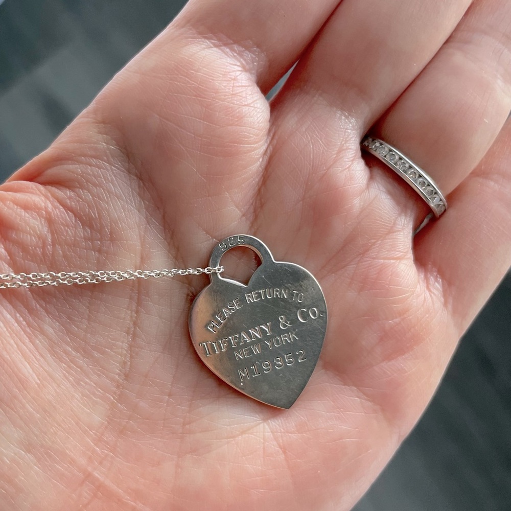 Authentic Tiffany and Co large heart charm/necklace